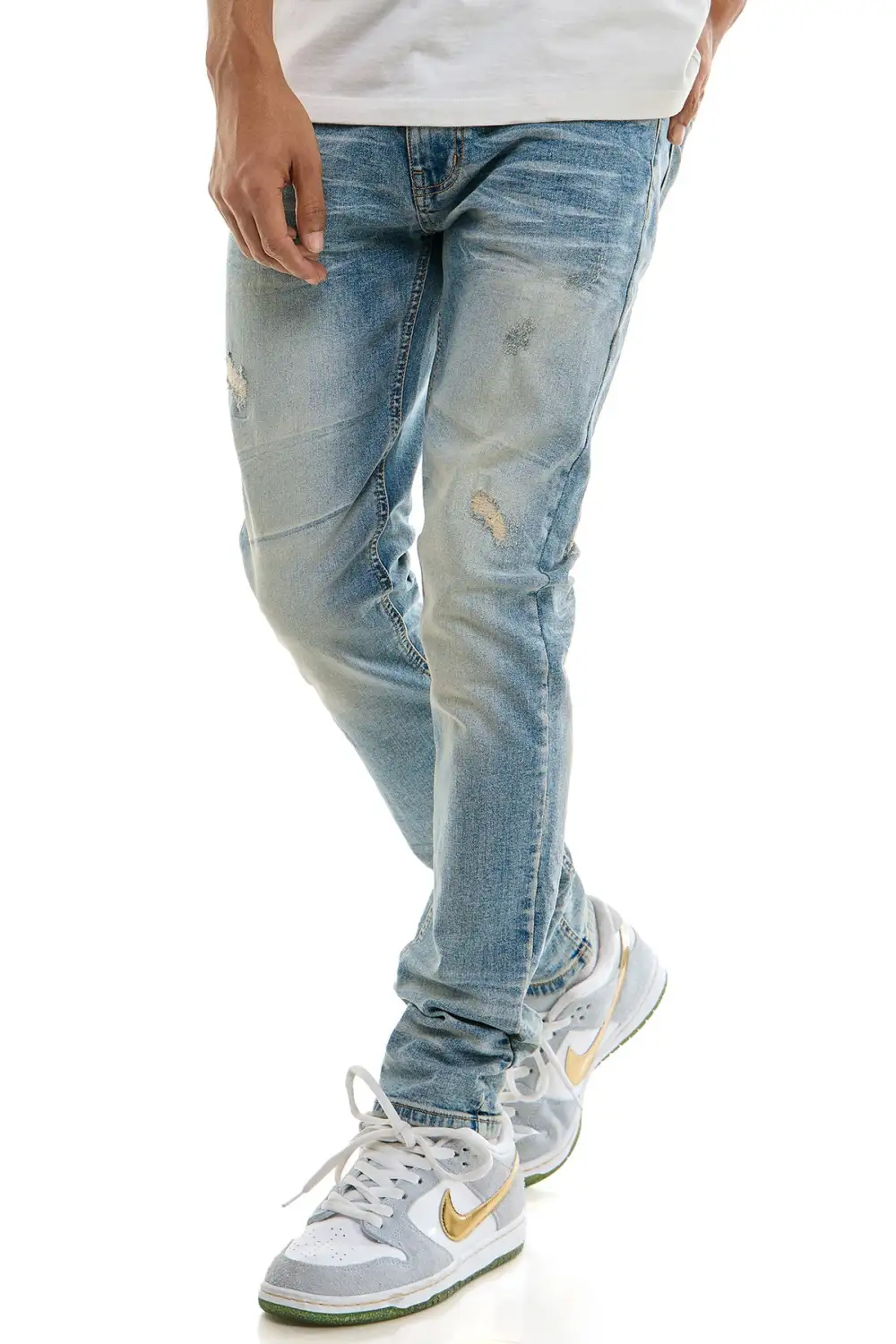 Men's Skinny Distressed Stretch Jeans