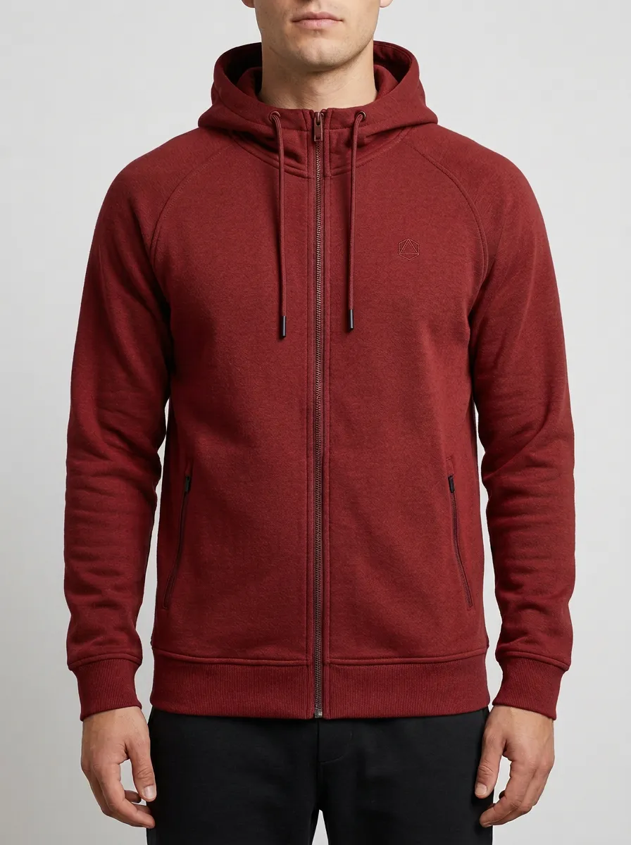 Men's Geometric Hooded Zip-Up Sports Jacket
