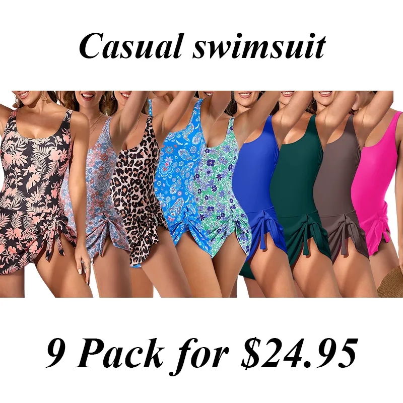 9PACK-One Piece Swimdress Swimsuits for Women Tummy Control Swim Dresses Skirt Bathing Suit Swimwear Swimsuit Outdoorfun