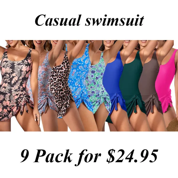 9PACK-One Piece Swimdress Swimsuits for Women Tummy Control Swim Dresses Skirt Bathing Suit Swimwear Swimsuit Outdoorfun