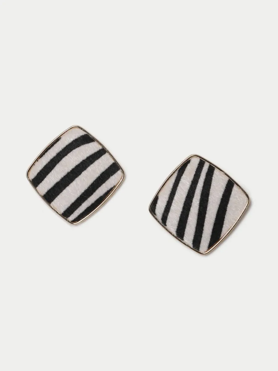 Zebra Print Stud Earrings