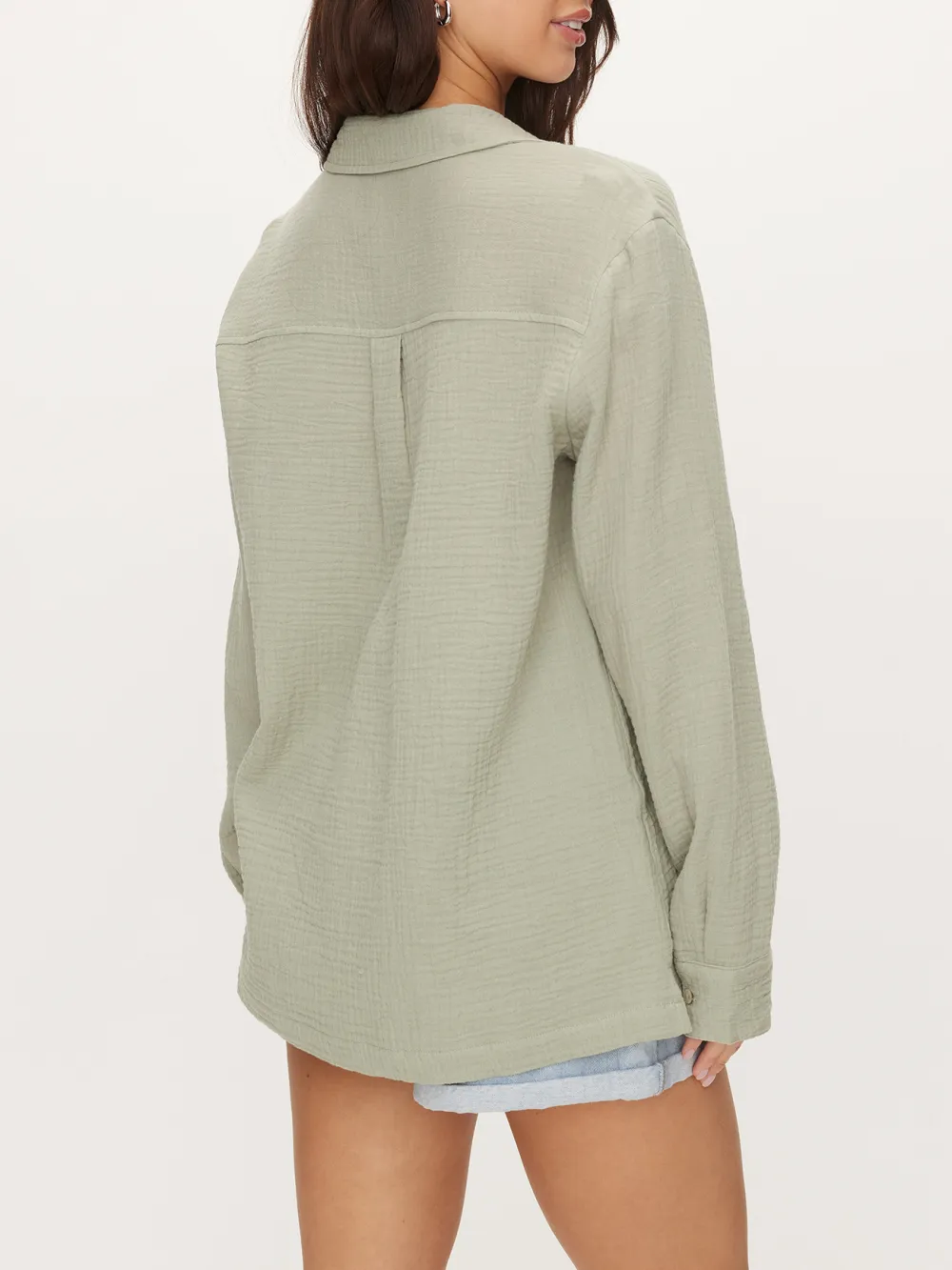 Solid Color Cotton Waffle Shirt