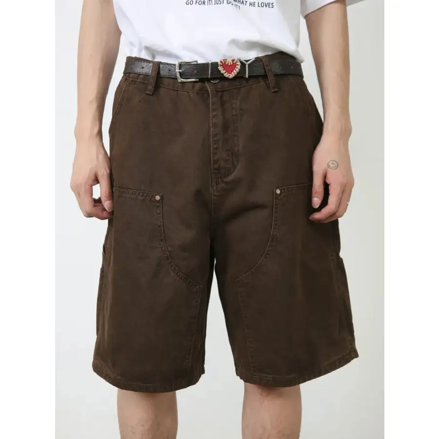 Men's Mid Rise Denim Shorts with Pockets