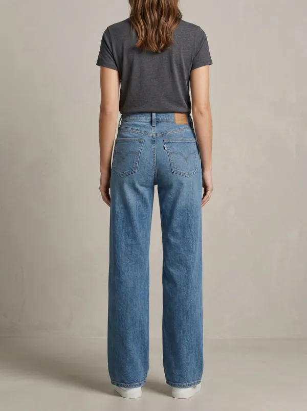 Easygoing High-Rise Wide-Leg Denim Jeans