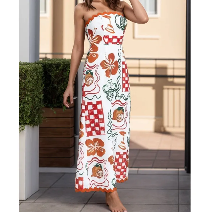 Everyday Printed Tube Maxi Dress