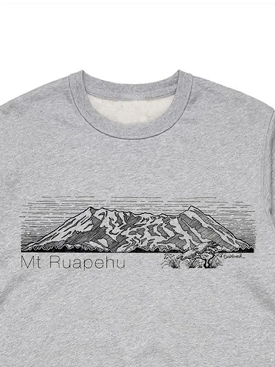 Fashionally designed Ruapehu mountain pattern versatile casual sports shirt