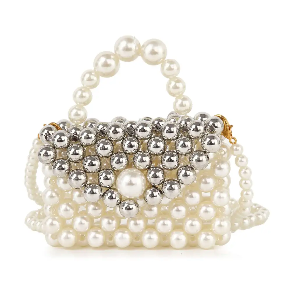Beaded Accent Flap Front Evening Clutch Bag