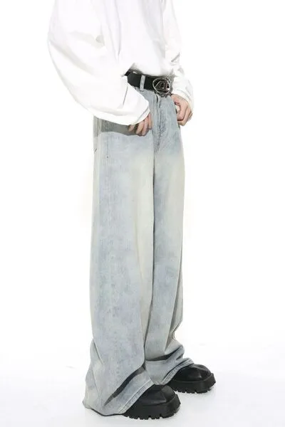 Streamlined Washed Stretch Straight Leg Jeans