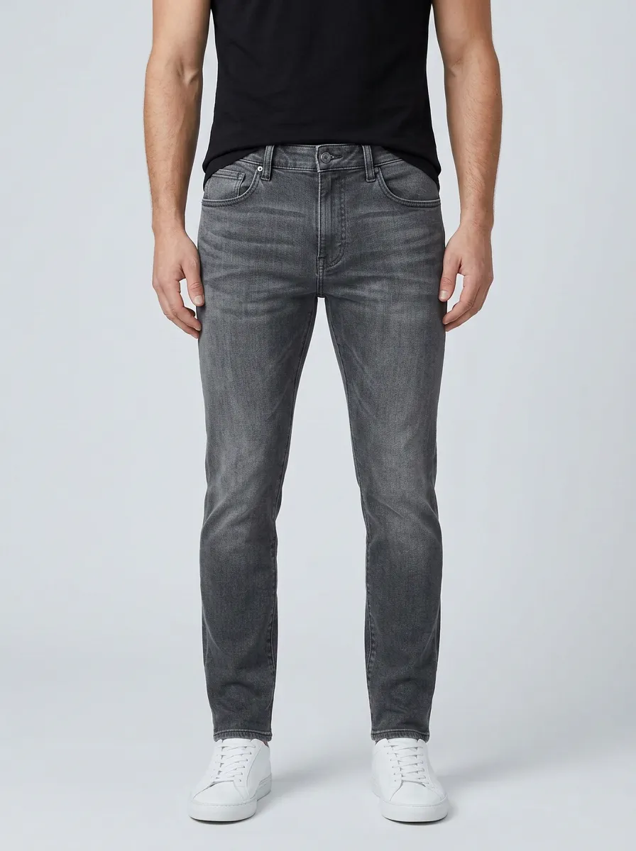 Relaxed Slim Fit Stretch Denim Pants