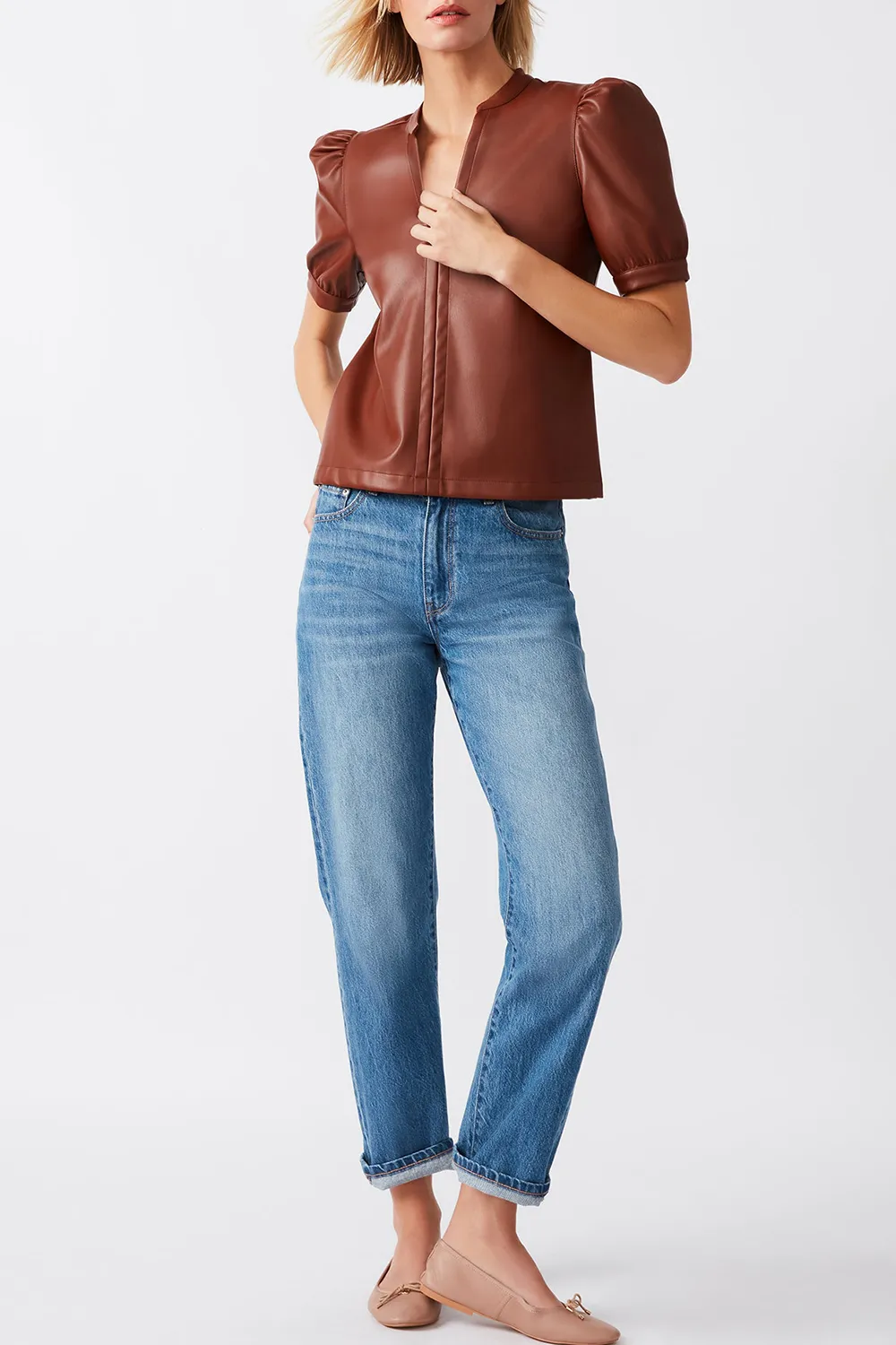 V-NECK TOP BLACK