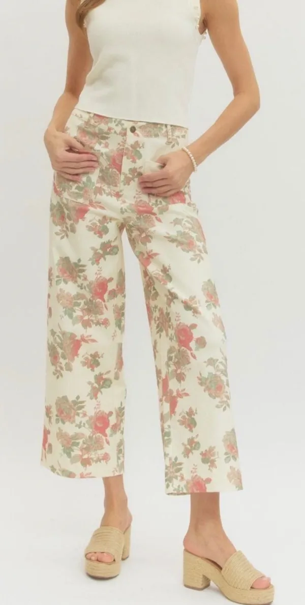 Roomy Zip Cotton Blend Casual Pants