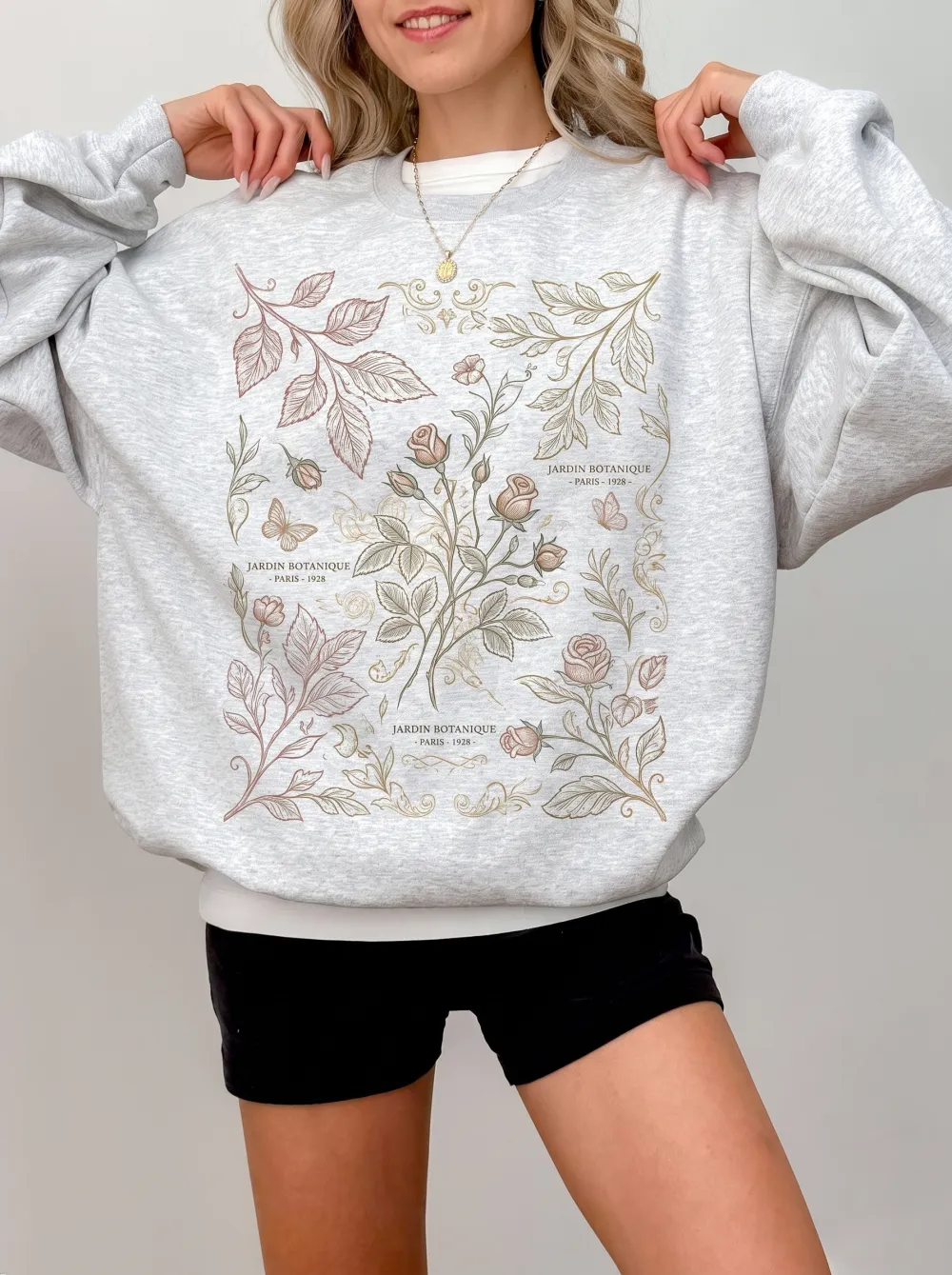 Women's Botanical Rose Garden Jardin Botanique Printed Sweatshirt