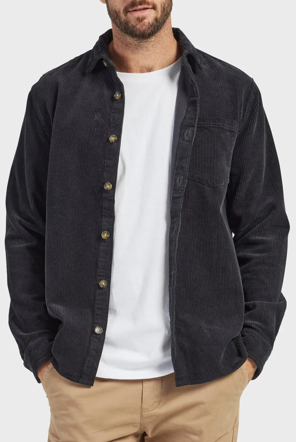 Lebowski Cord Overshirt-Navy