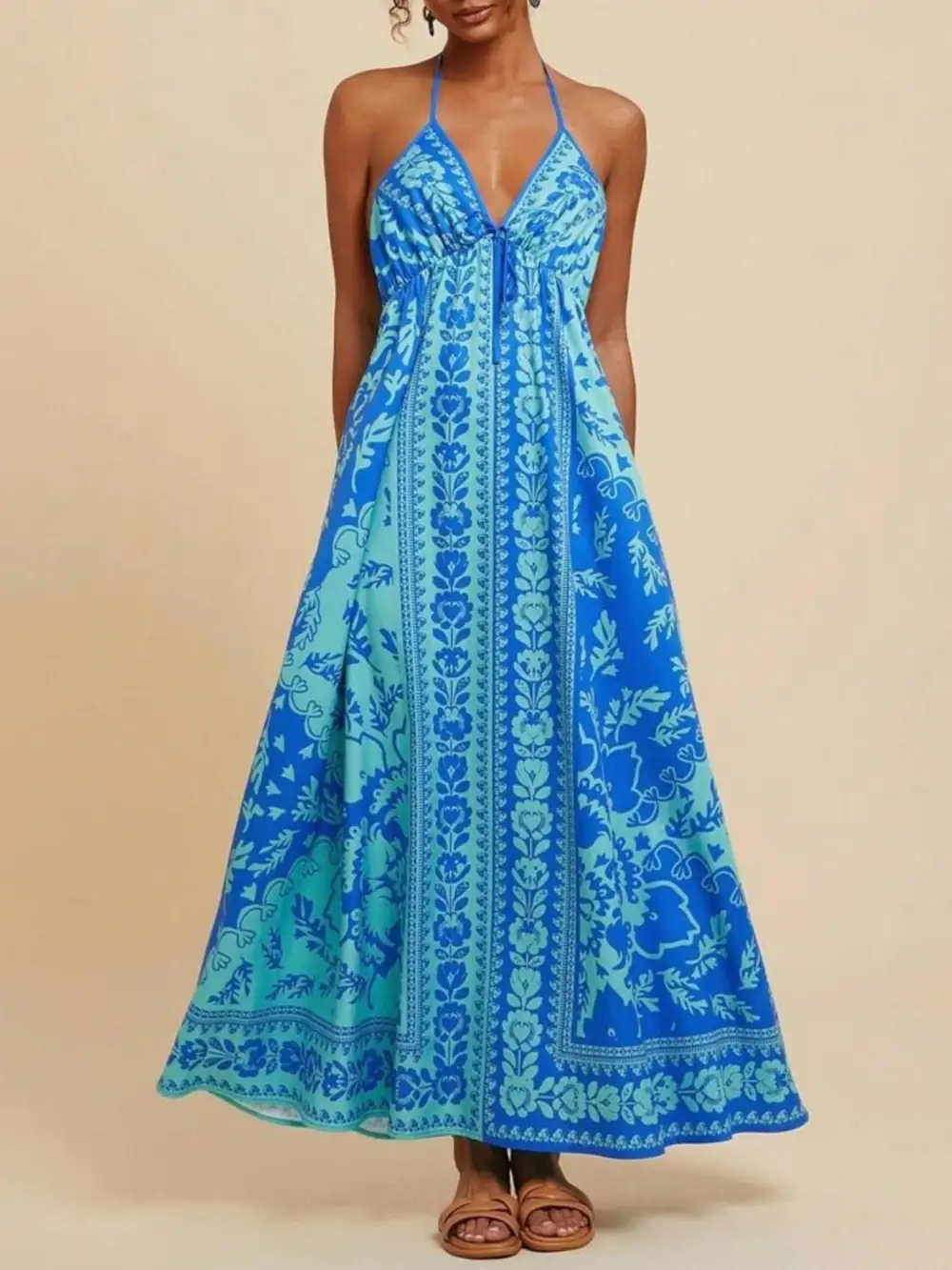 Balanced Detail Floral Printed Maxi Dress
