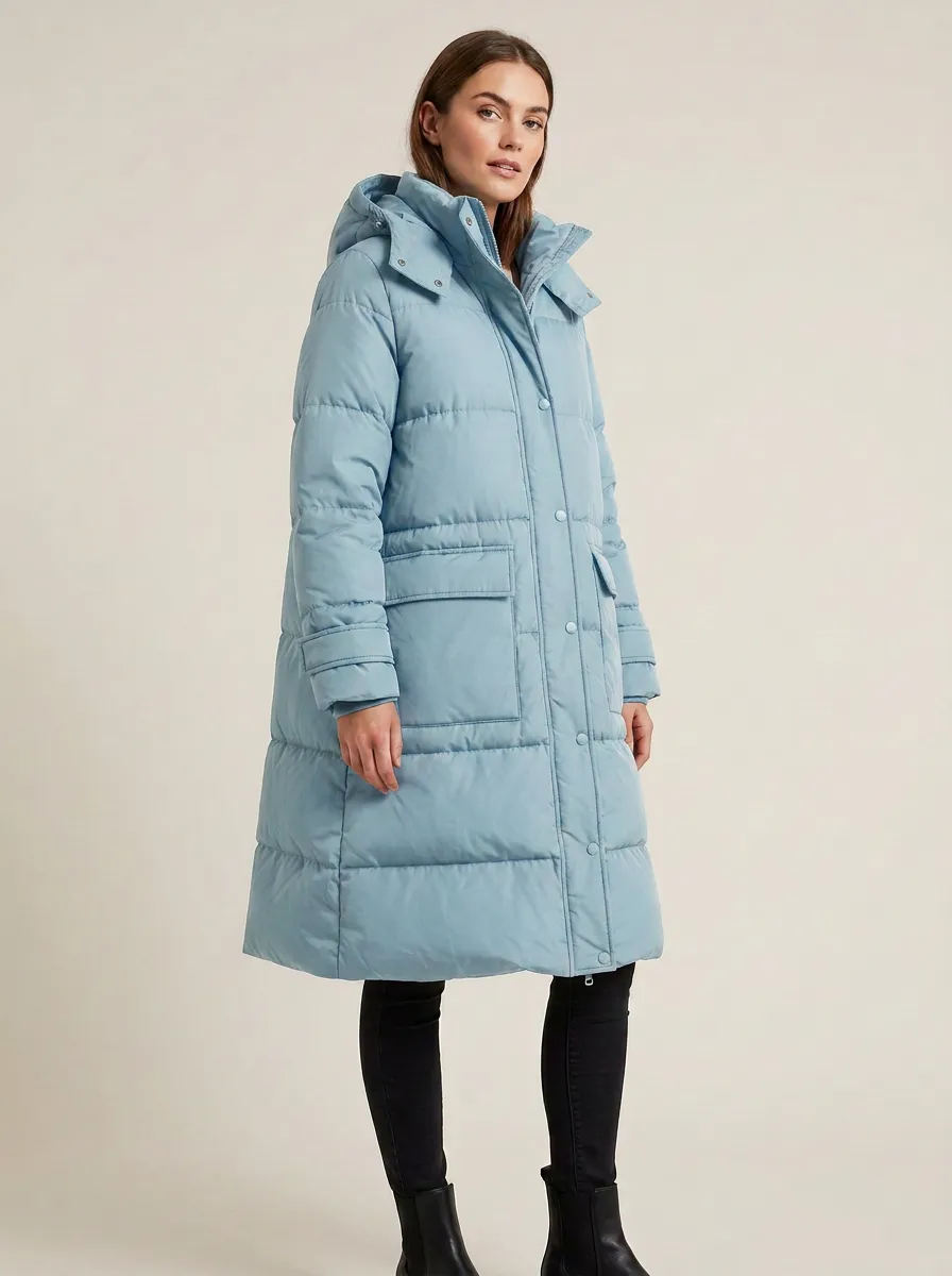 Transitional Padded Long Hooded Coat