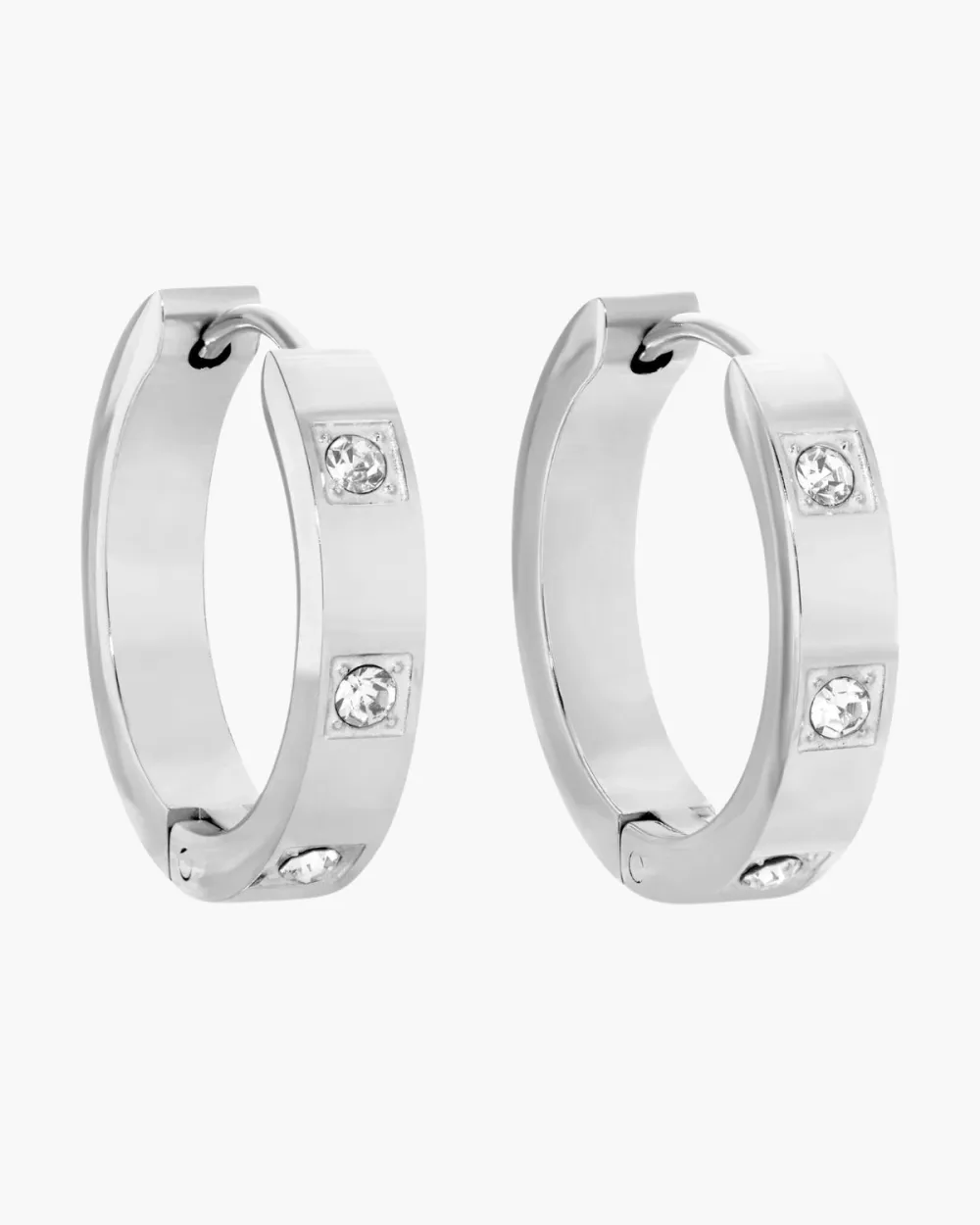 Contemporary CZ Huggie Earrings