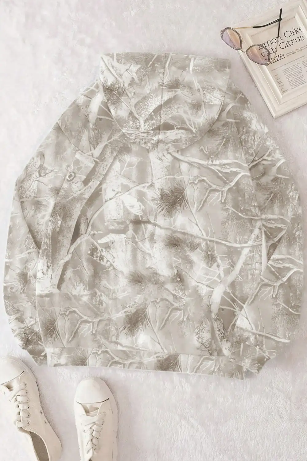 Relaxed Camo Print Hoodie