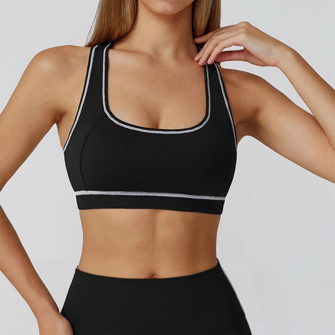 Square Neck Thin Strap Sports Bra