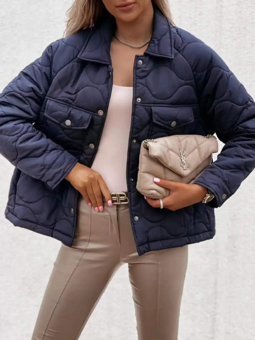 Quilted Snap-down Casual Jacket