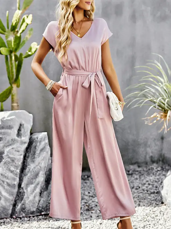 Elegant Clean V Neck Everyday Jumpsuit