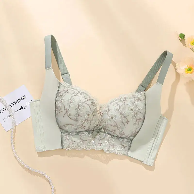 Floral Embroidered Lace Corset Bra