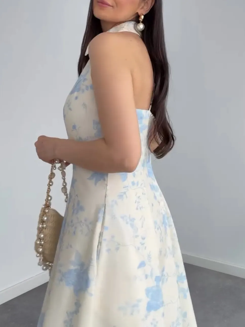 Casual Floral Print Sleeveless Shirt Midi Dress