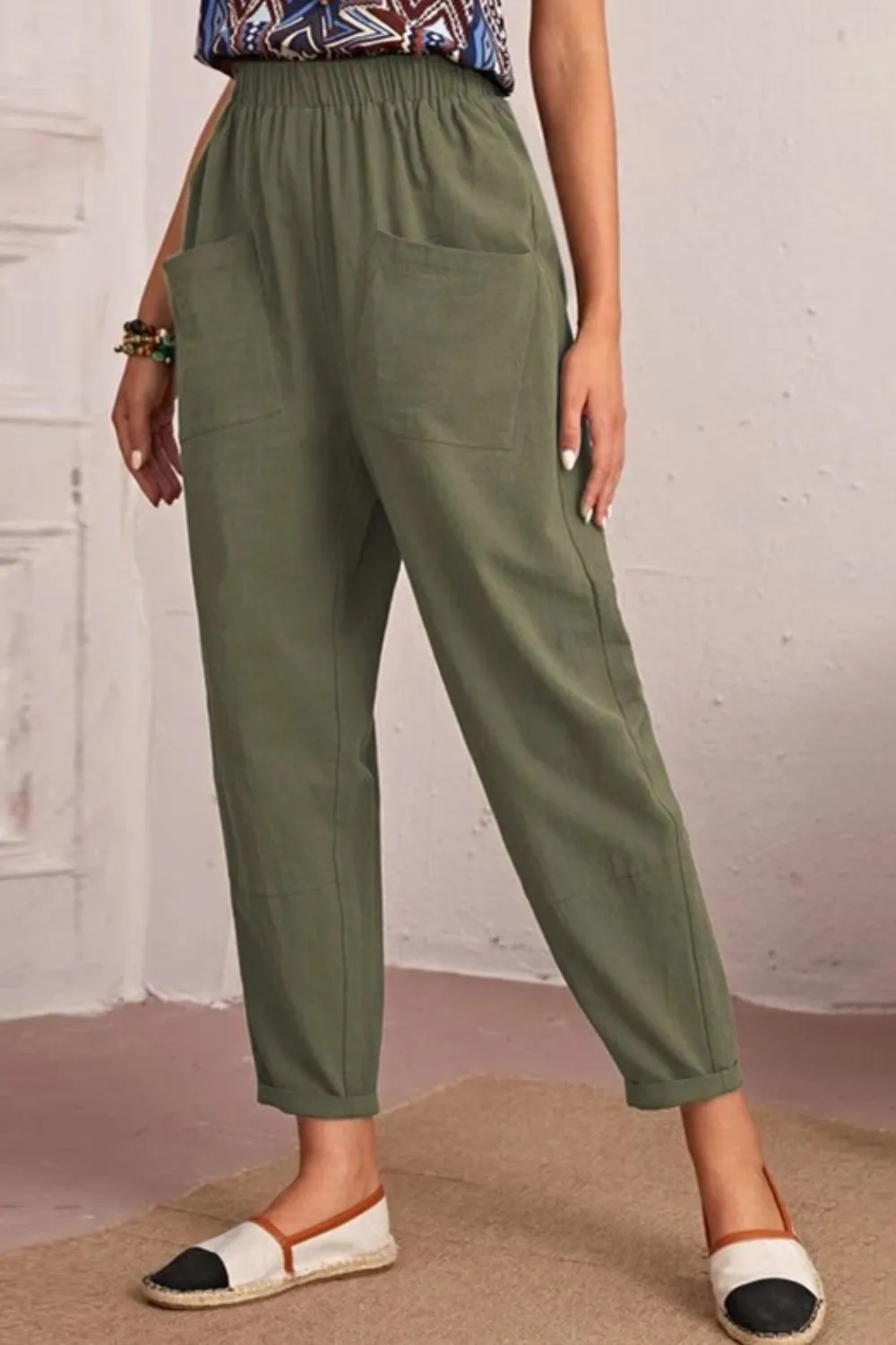 Polished High Waist Pocket Detail Pants
