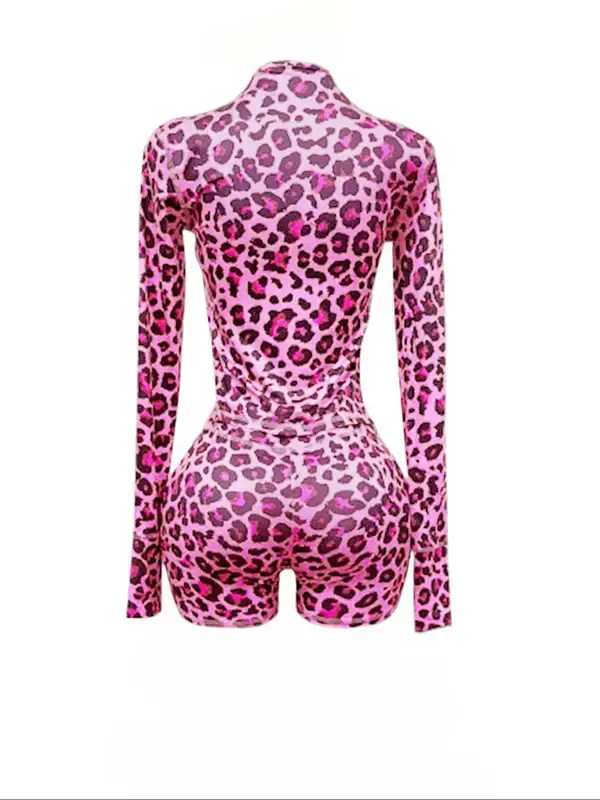Women's Zipper Long-Sleeved Top and Shorts Set