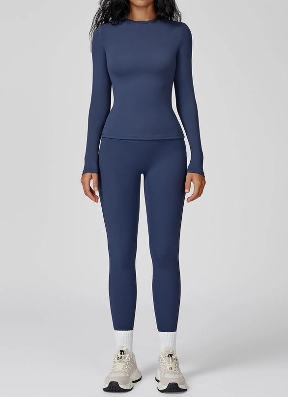 Long Sleeve Top with High Waist Sculpted Leggings Set