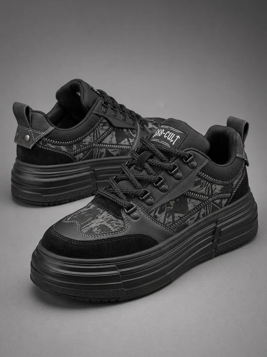 Men's Sk -Cult Streetwear Geometric Pattern Patterned Skate Shoes