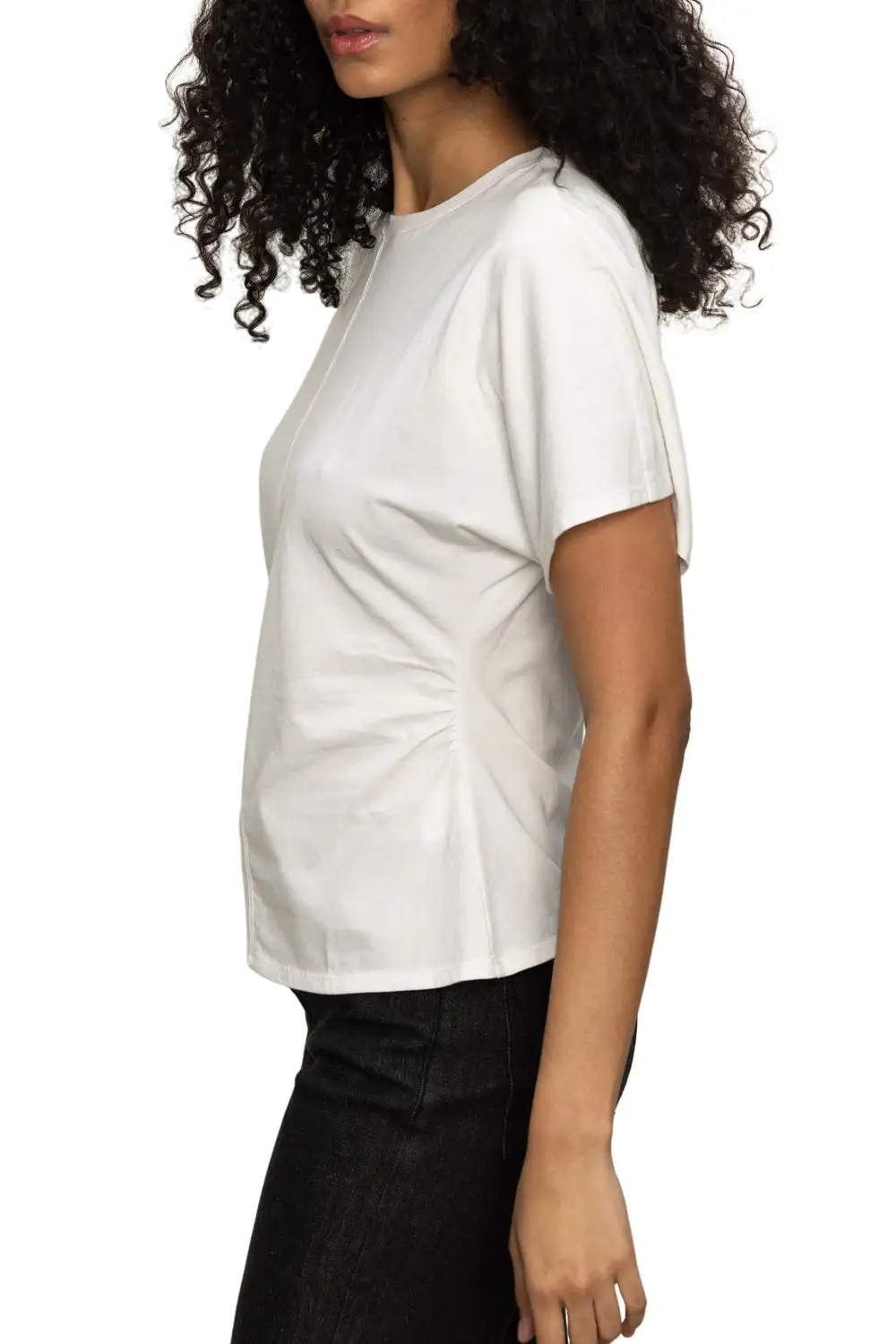 Shirred Dolman Sleeve Soft Layering Tee