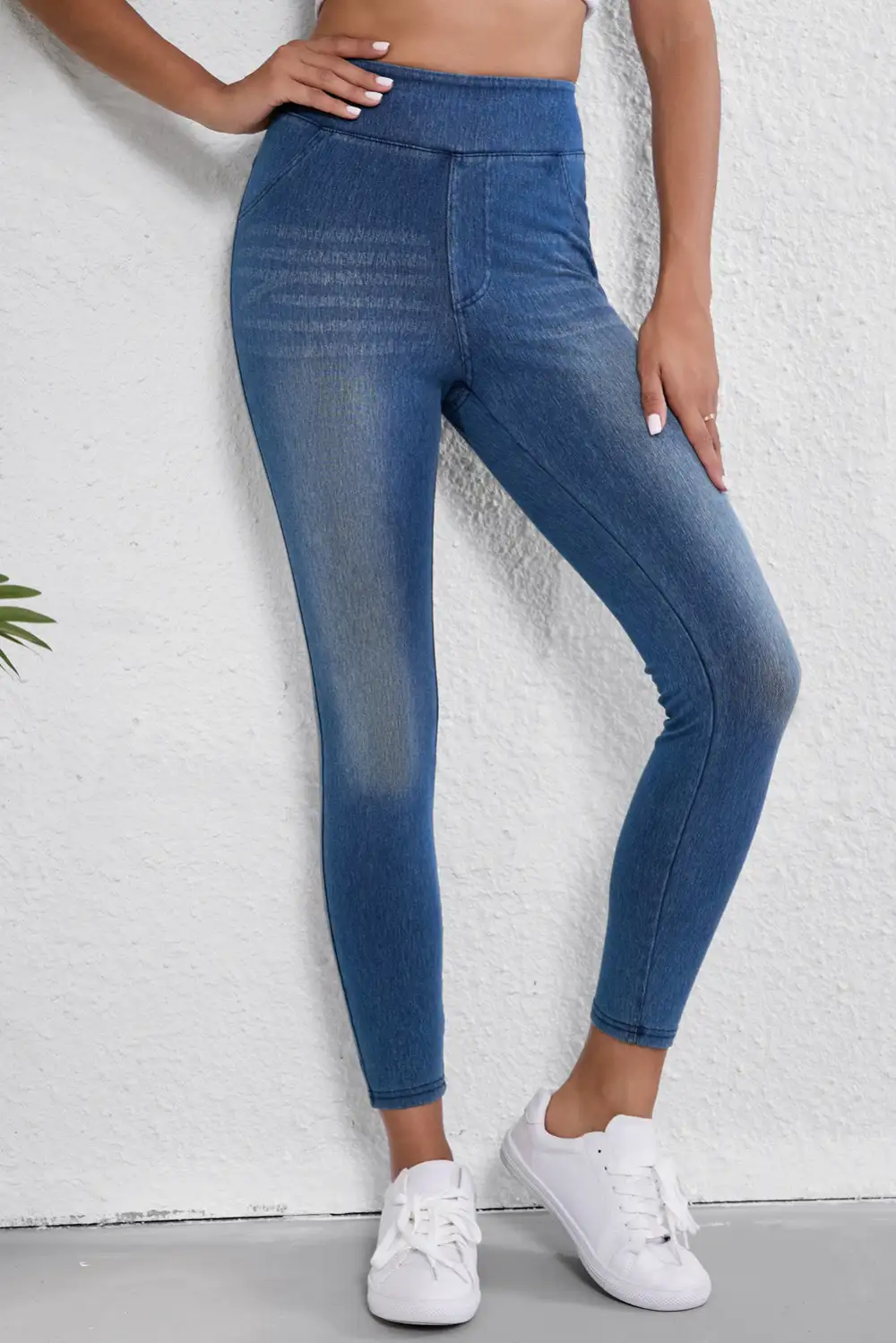 Pocketed Ankle Length Skinny Jeggings