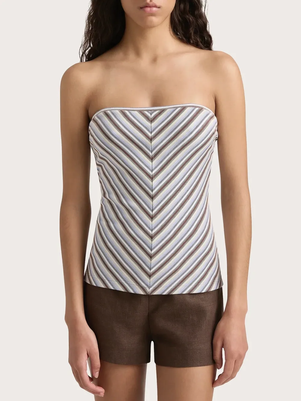 Casual Style Top Blue Stripe