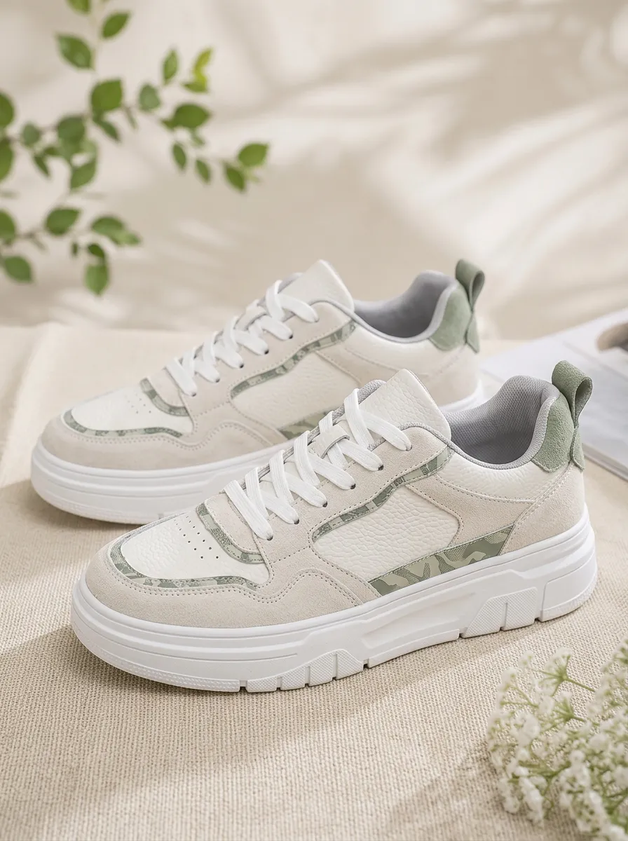 Men's Casual Camo Patchwork Patterned Skate Shoes