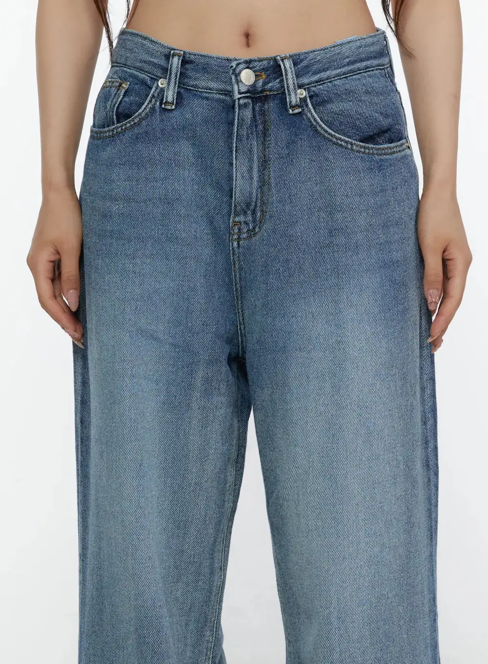 Pocketed Streetwear Wide Leg Jeans