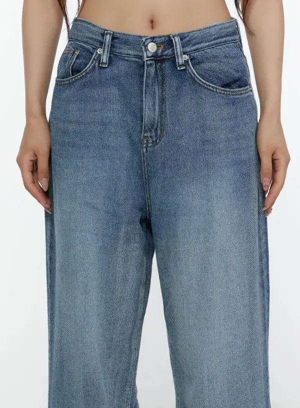 Pocketed Streetwear Wide Leg Jeans