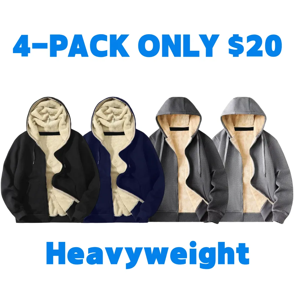 Men's Regular Fit Heavyweight Sherpa Fleece Lined Hoodie & Shacket