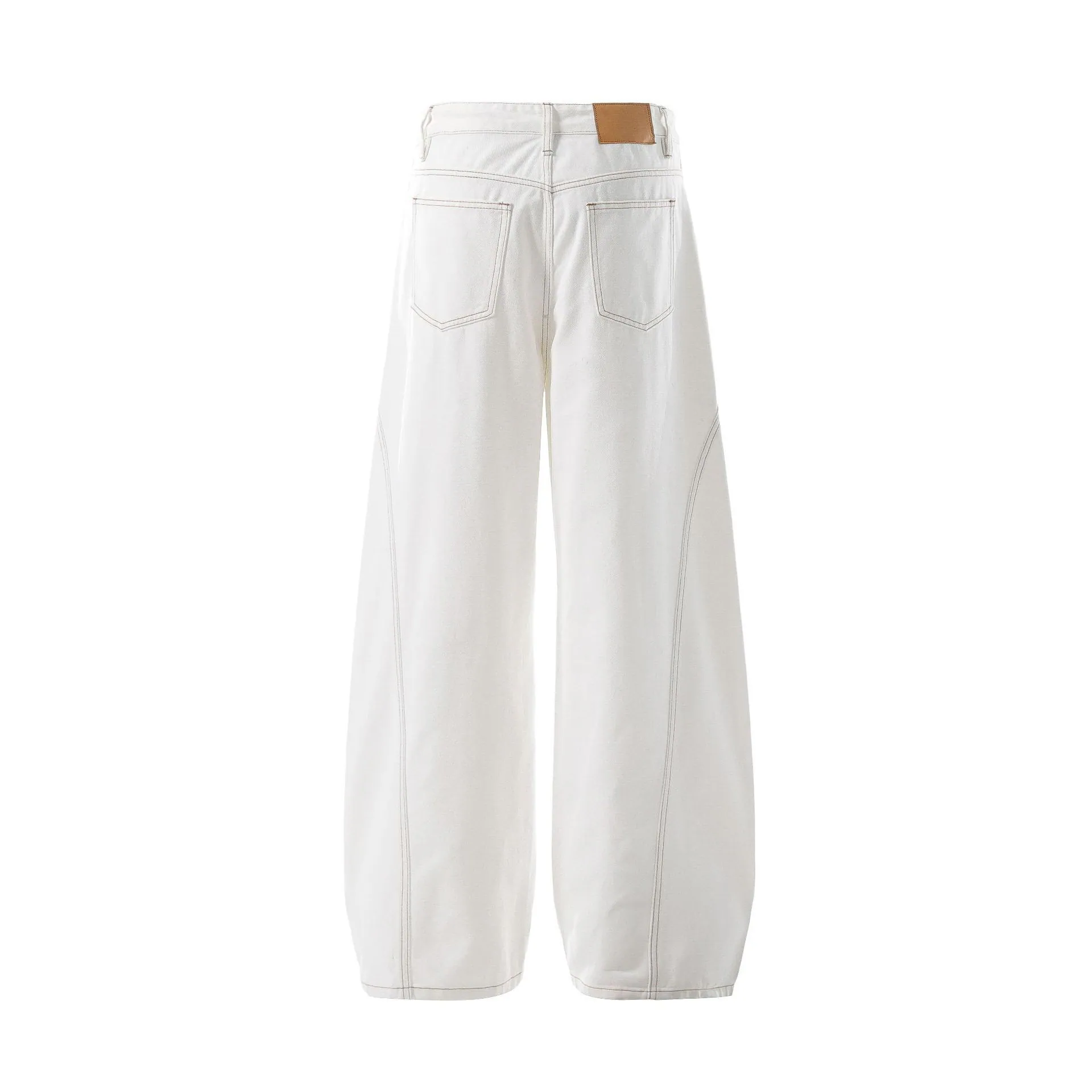 Irregular White Denim Jeans