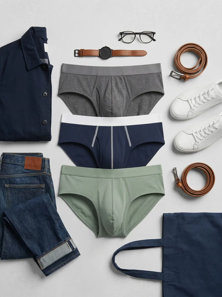 Men's Everyday Comfort Solid Color Cotton Briefs