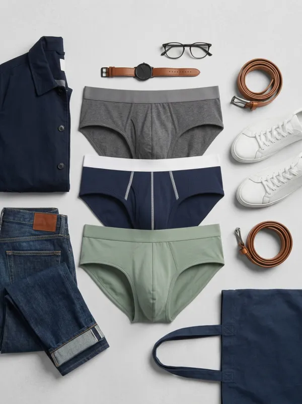 Men's Everyday Comfort Solid Color Cotton Briefs