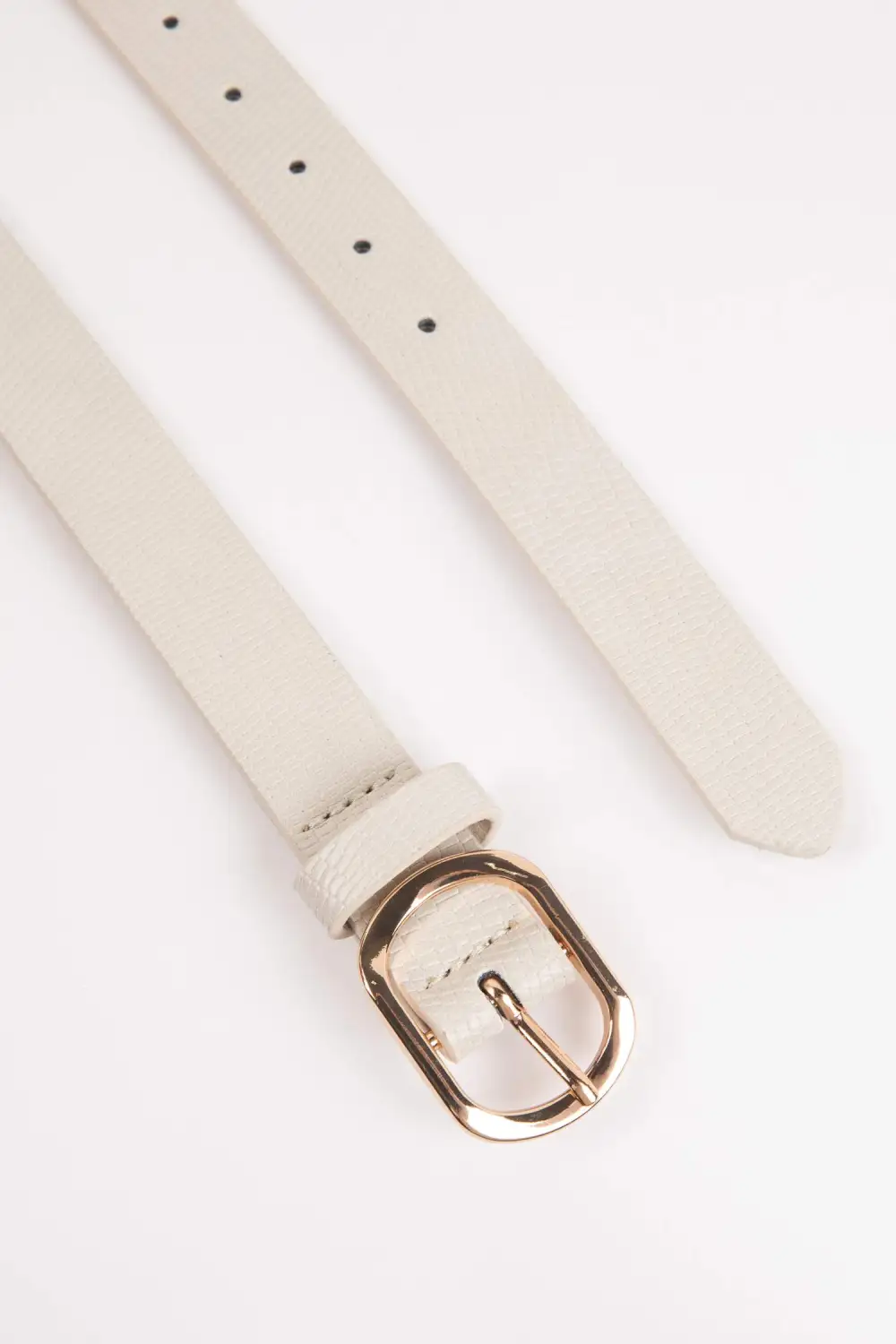 Beige Synthetic Leather Belt