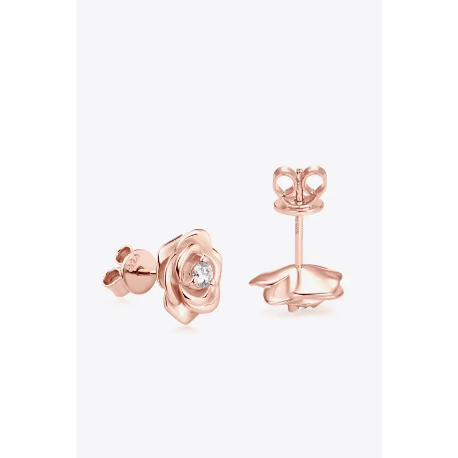 Moissanite Flower Sterling Silver Earrings