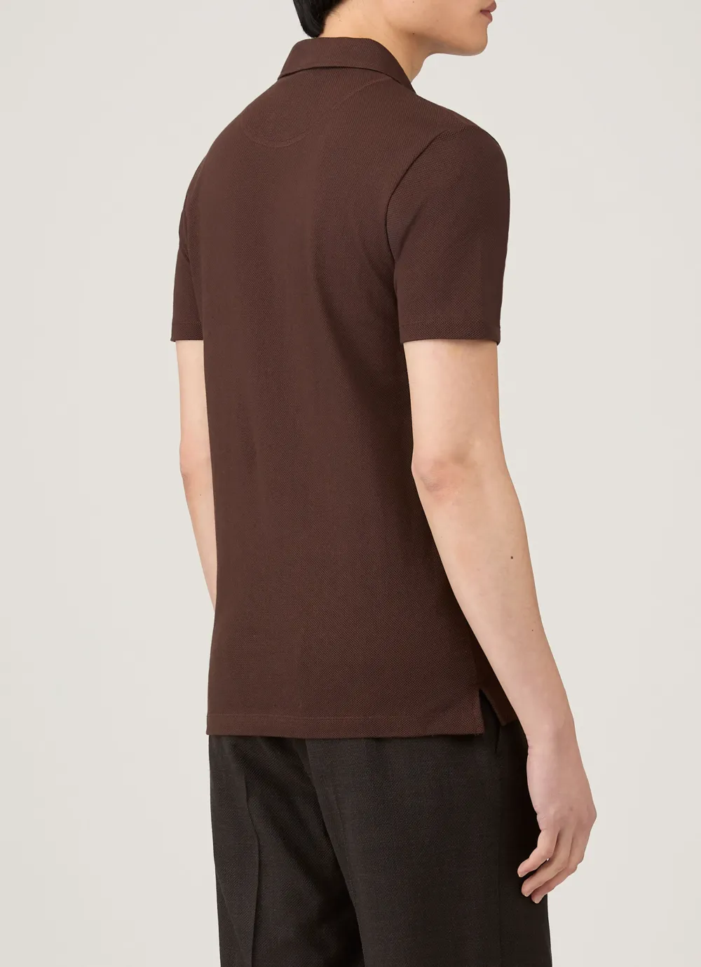 Mesh Cotton Short Sleeve Polo Shirt