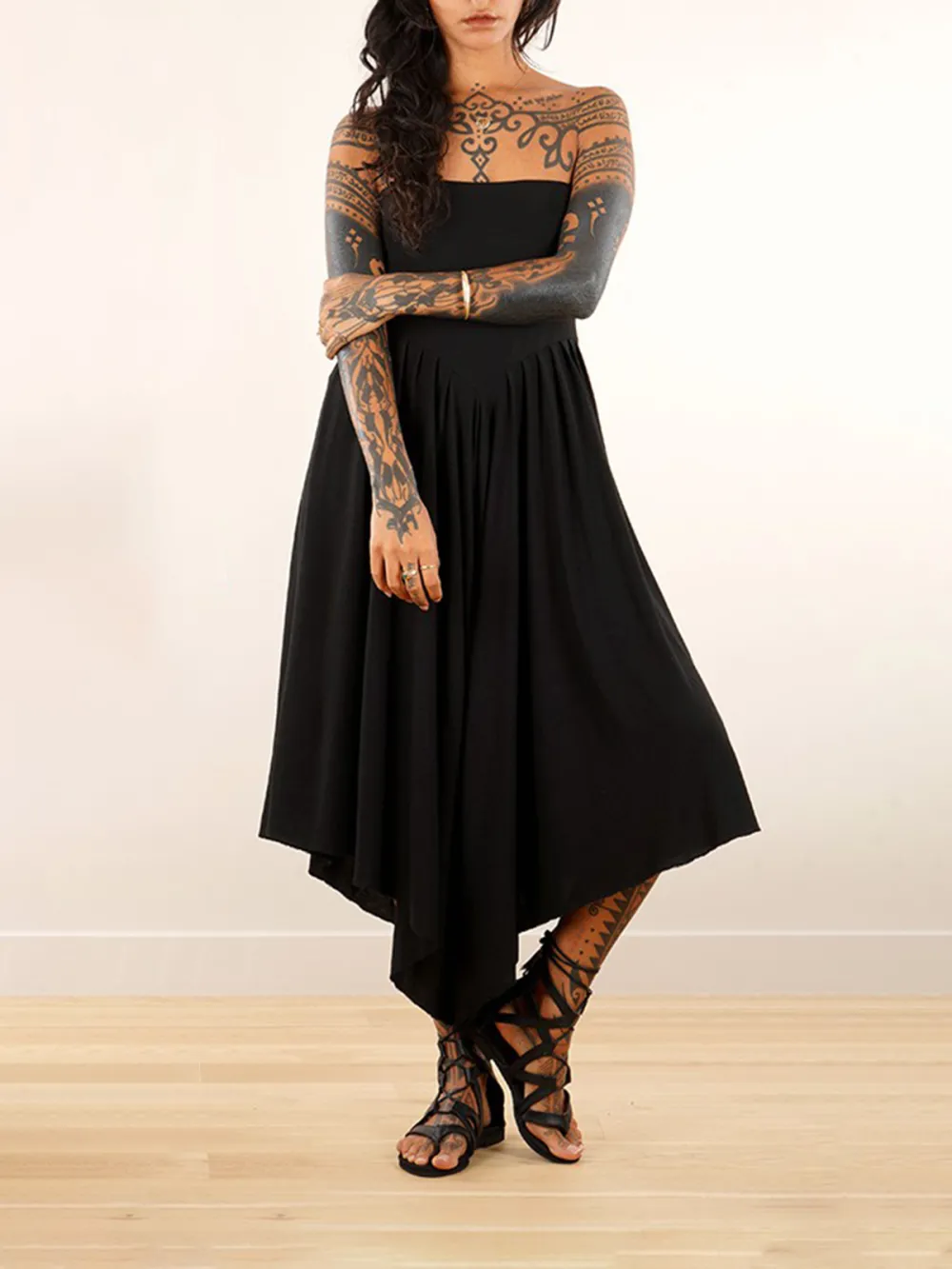 Skirted Harem Pant 2in1 Maxi Dress