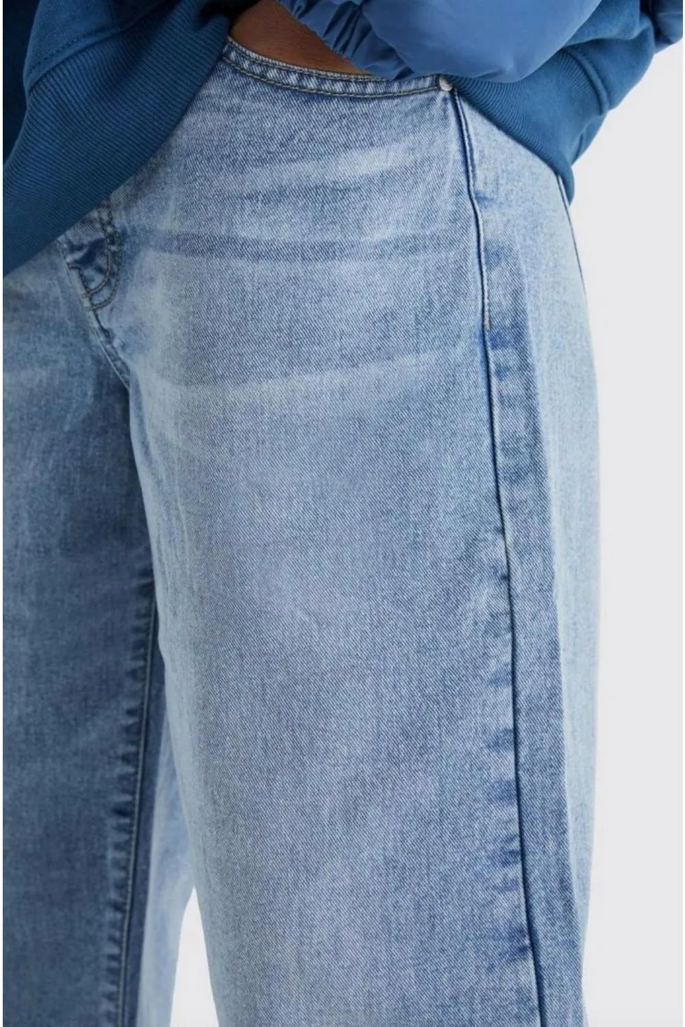 Baggy Rigid Washed Plain Pocket Jeans