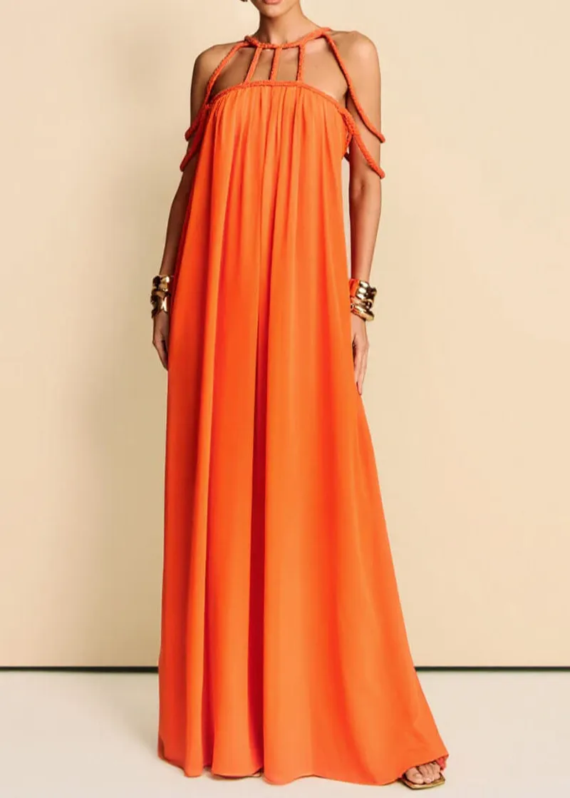 Cutout Wide Strap Maxi Dress