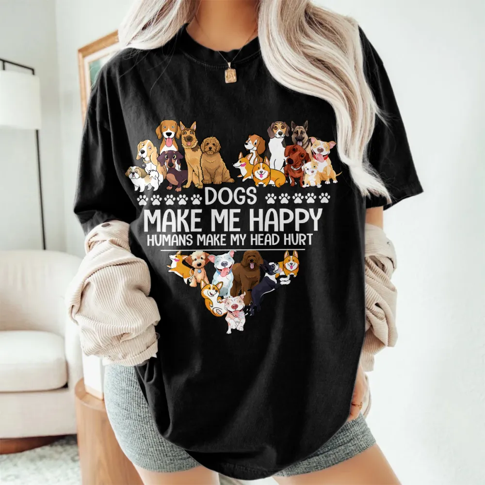 Dogs Make Me Happy Graphic Tee