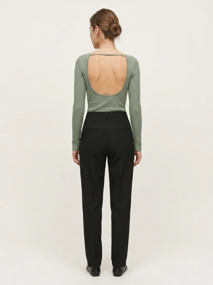 Women's Close Fit Ribbed Backless Camisole Top