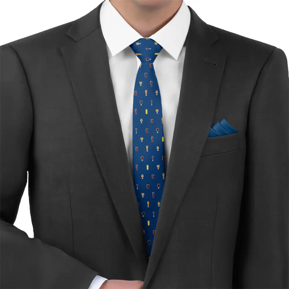 Beer Glass Pattern Necktie