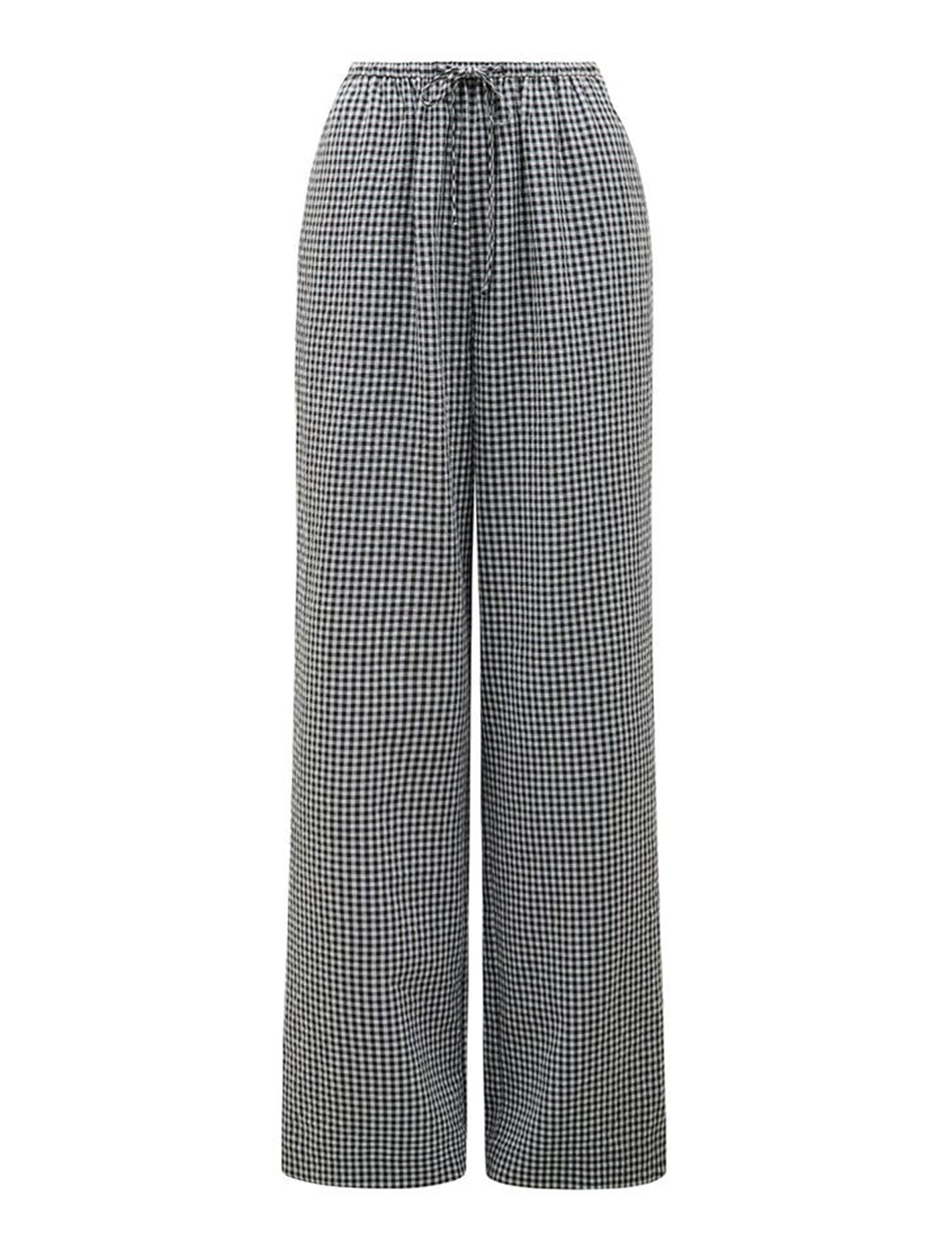 Gingham Wide Leg Pant